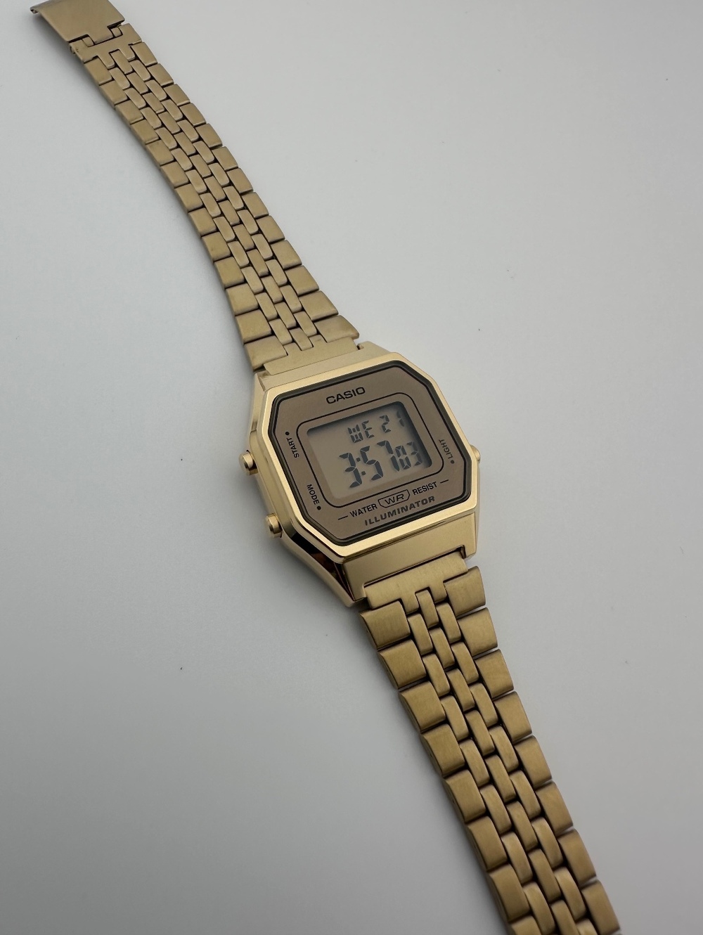 Casio LA680WGA-9D Gold Digital Watch, Retro Vintage Style, Gold Stainless Steel - Picture 6 of 9